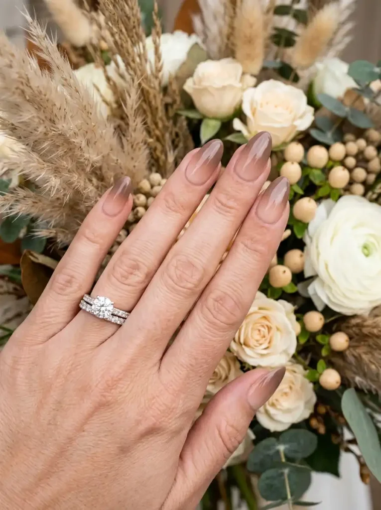 Soft Mocha Ombre Nails