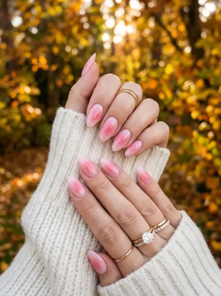  Soft Pink Aura Nails
