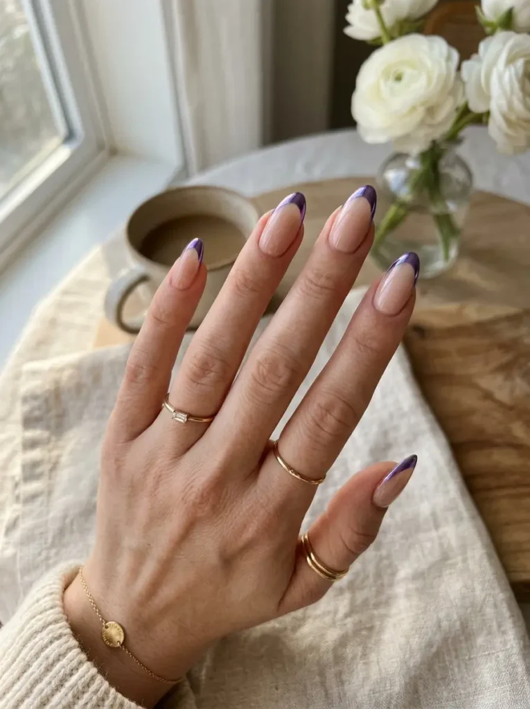 Amethyst Glitter Ombre Nails