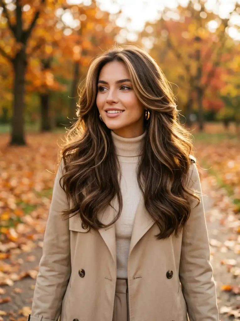  Chocolate Brown with Honey Face-Framing Highlights