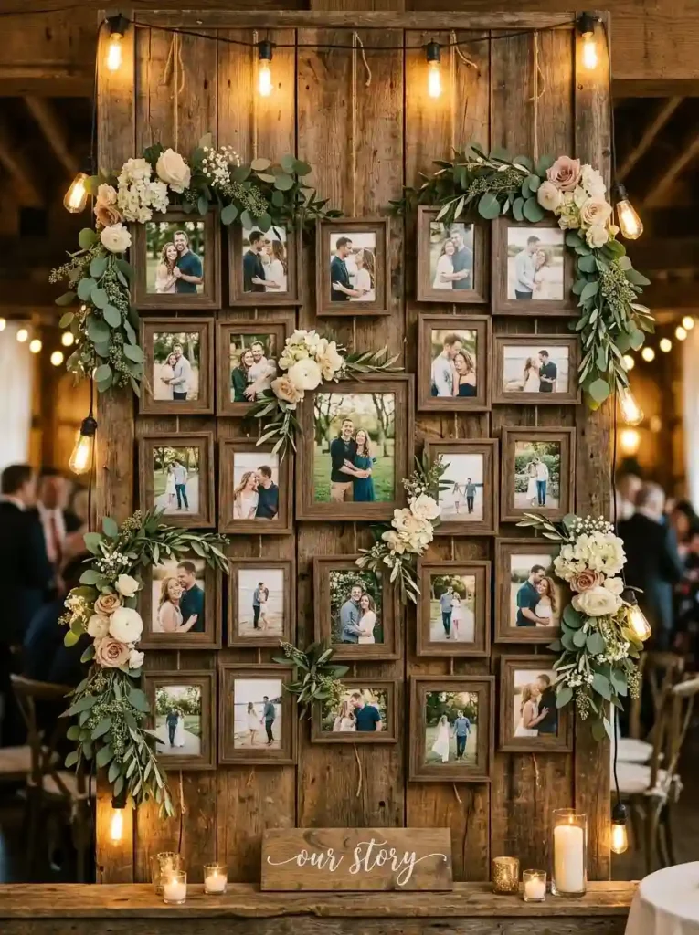  DIY Wedding Photo Display Wall