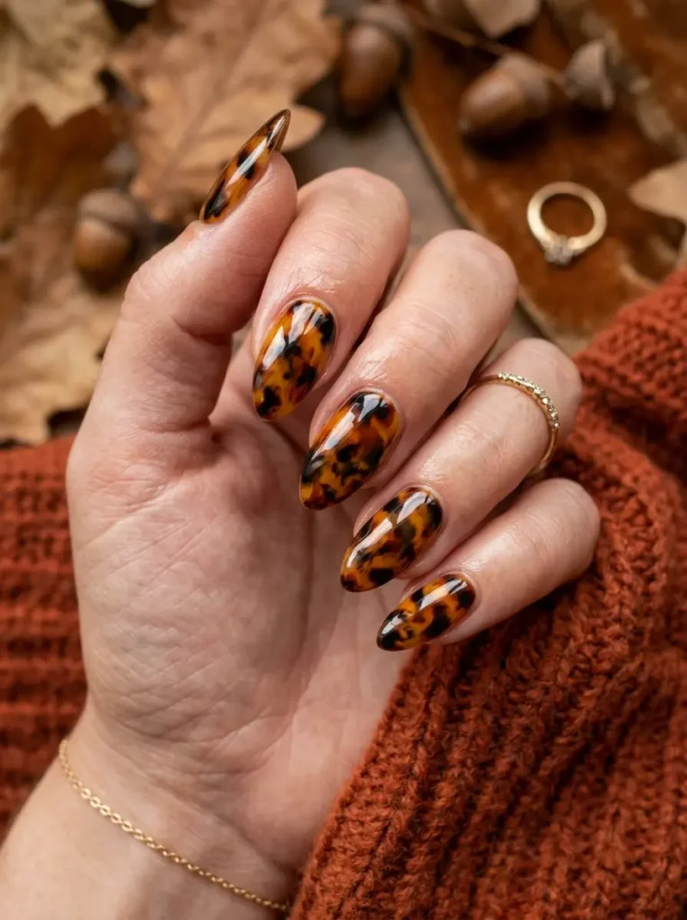 Tortoiseshell Accent Nails