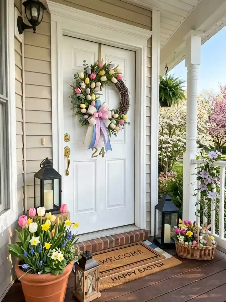  Budget-Friendly Easter Wreath with Ribbon Accents