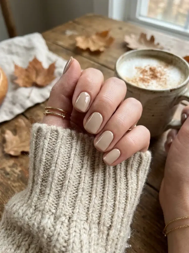 Cream Latte Nails