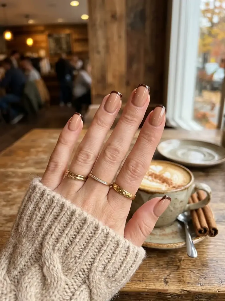 Espresso Micro French Square Nails