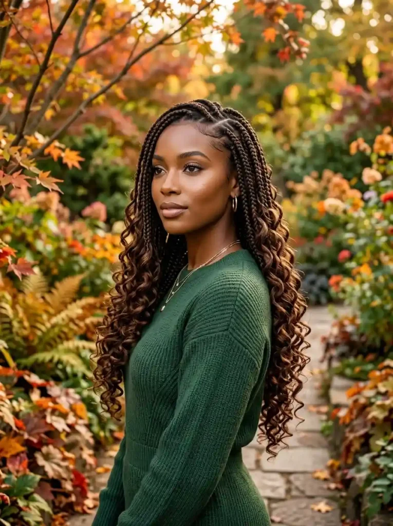 Goddess Braids with Curly Ends