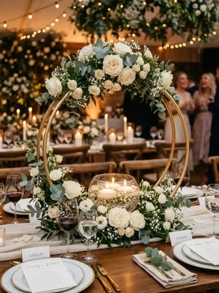  DIY Floral Hoop Centerpieces