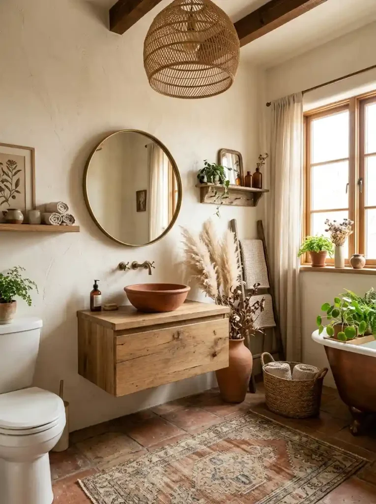 Earthy Boho Bathroom