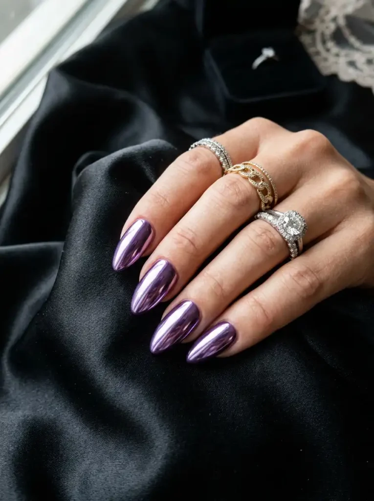  Purple Marble Nails