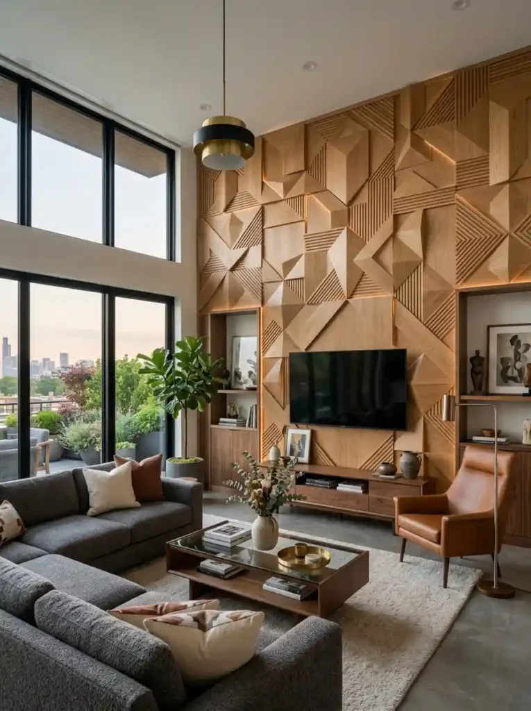 Sculptural Wooden Wall Panels