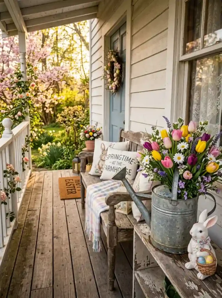 Vintage Watering Can Flower Display