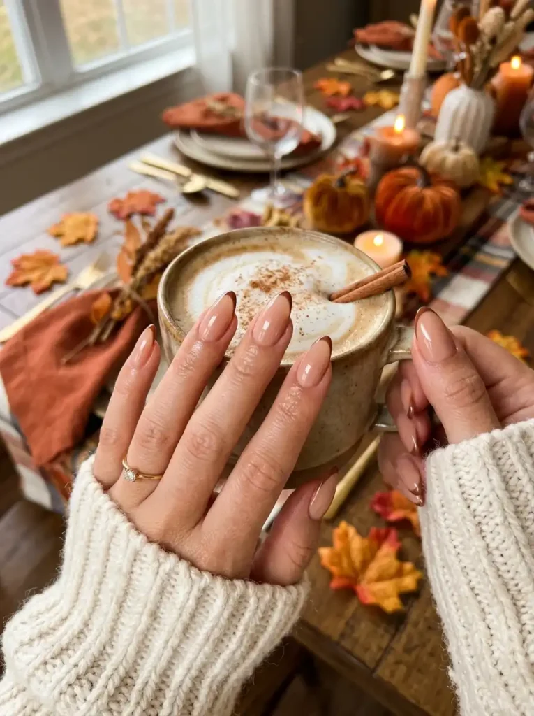 Cinnamon Latte French Tips