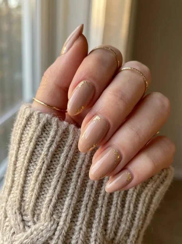  Gold Leaf Accent Nails