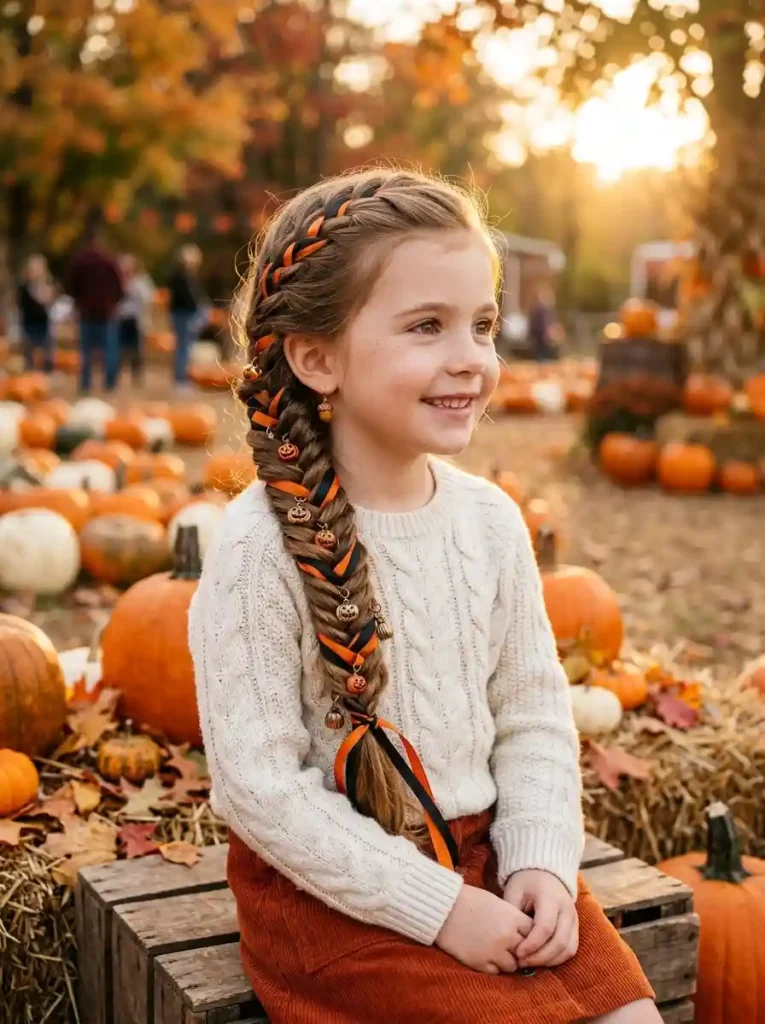 Black and Orange Fishtail Braid