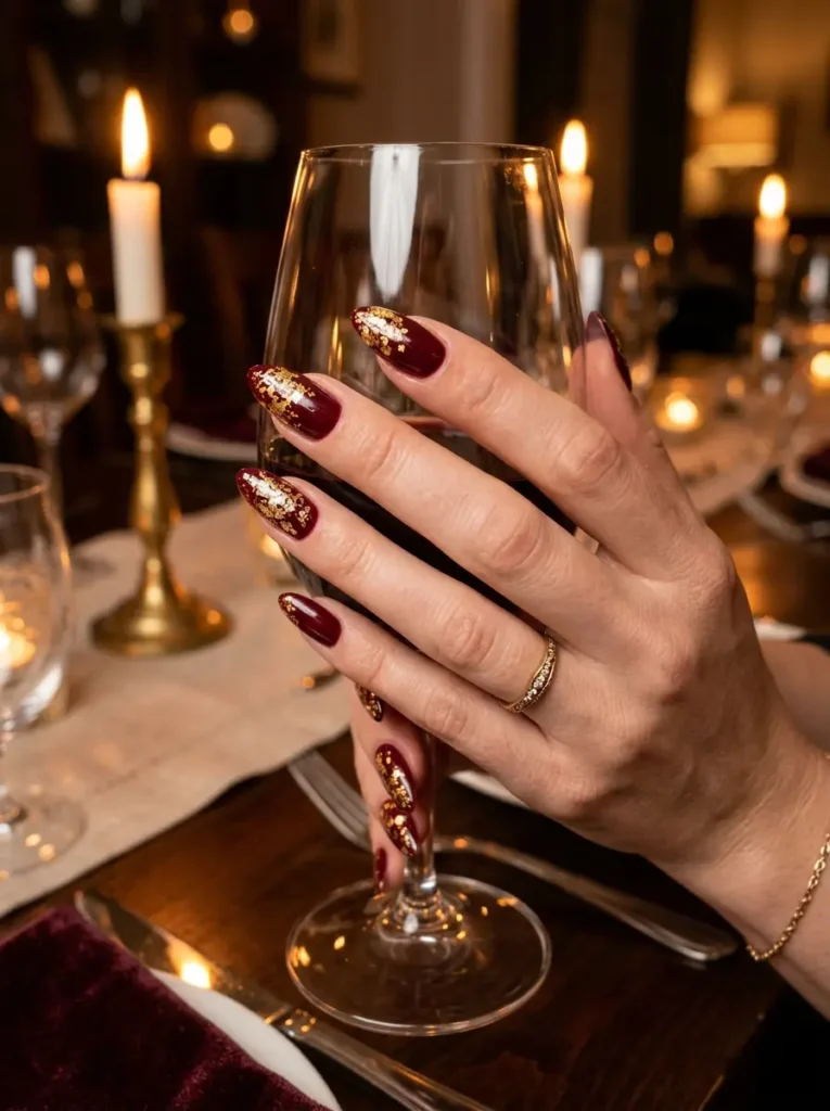 Merlot Red with Gold Foil
