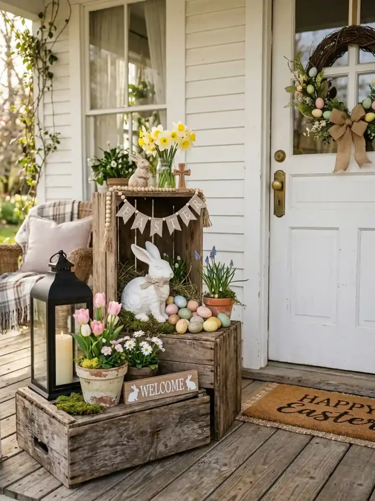 Wooden Crate Easter Bunny Corner