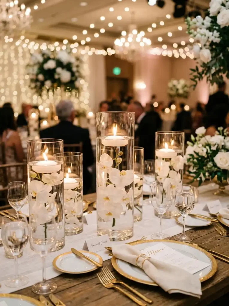 Floating Candle & Submerged Botanical Cylinders