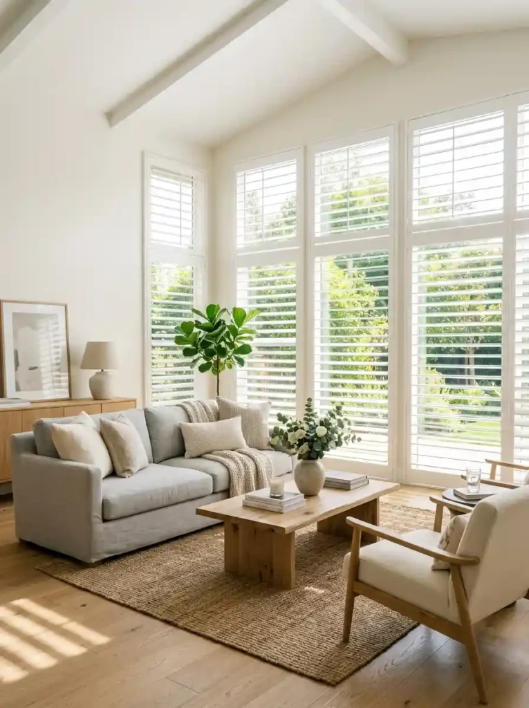 Full-Height Classic White Plantation Shutters