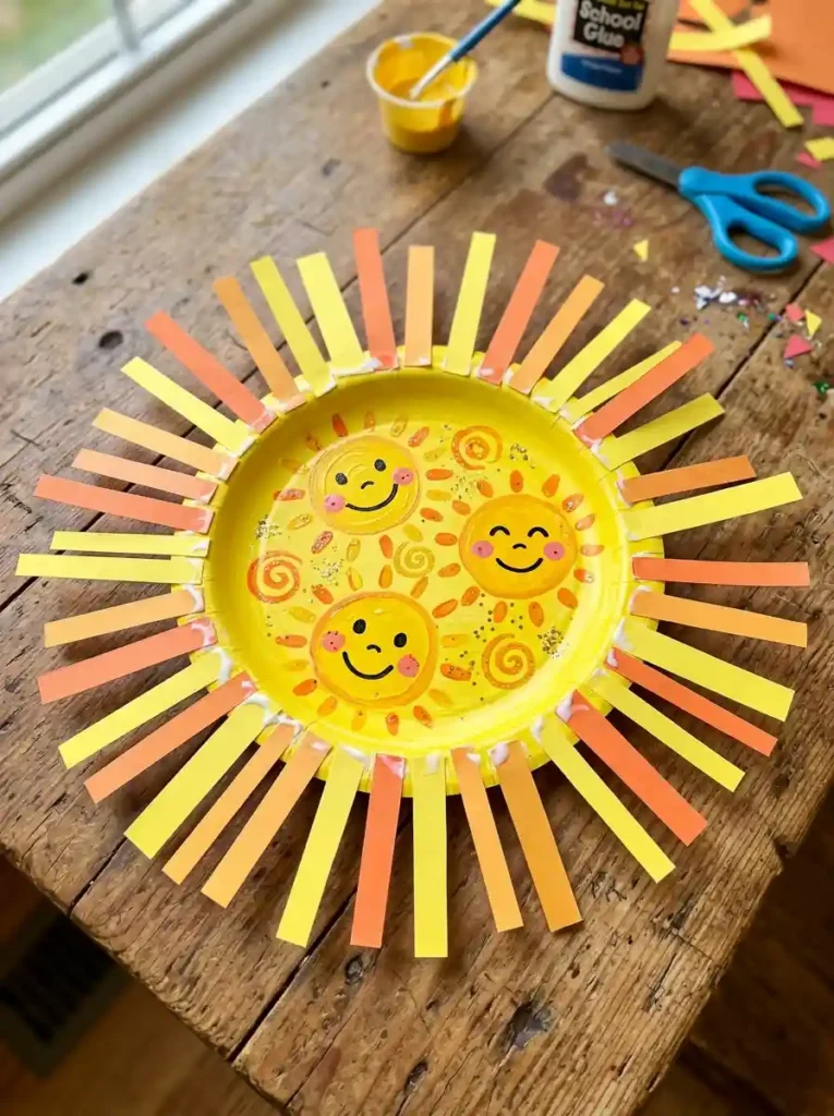 Handpainted Paper Plate Sunshine