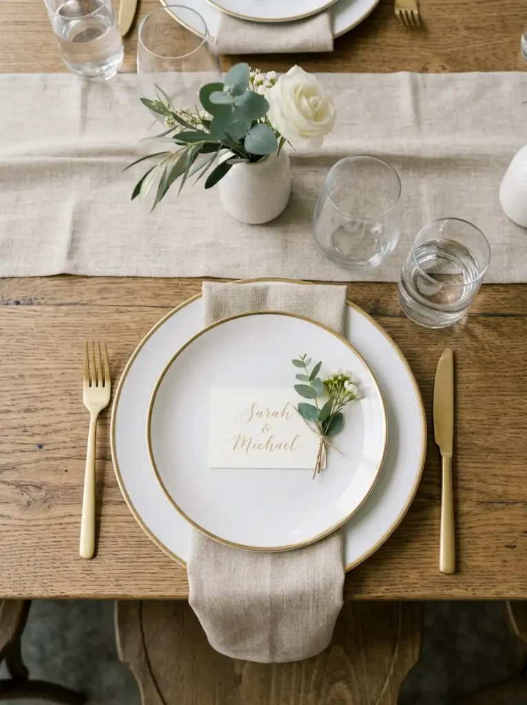 Minimalist Gold Leaf & Paint Rimmed Chargers