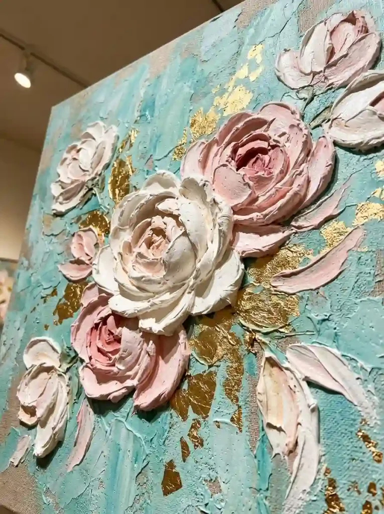 Textured Impasto Floral Canvas