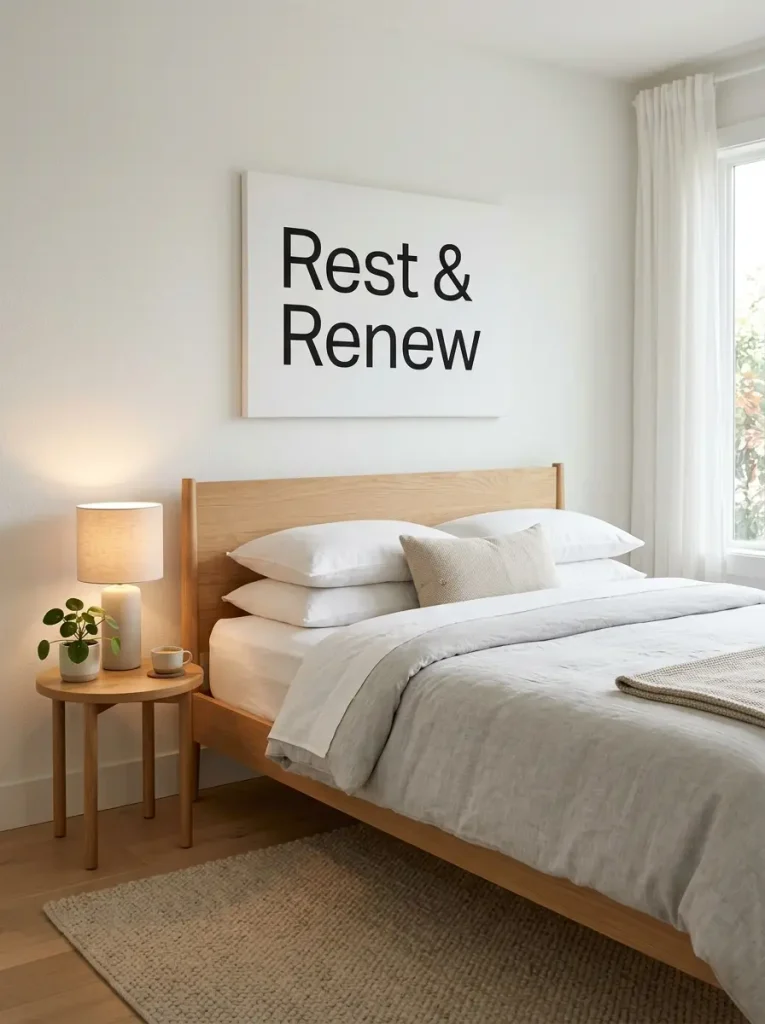 Minimalist "Rest & Renew" Canvas