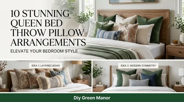 10 Queen Bed Throw Pillow Arrangements