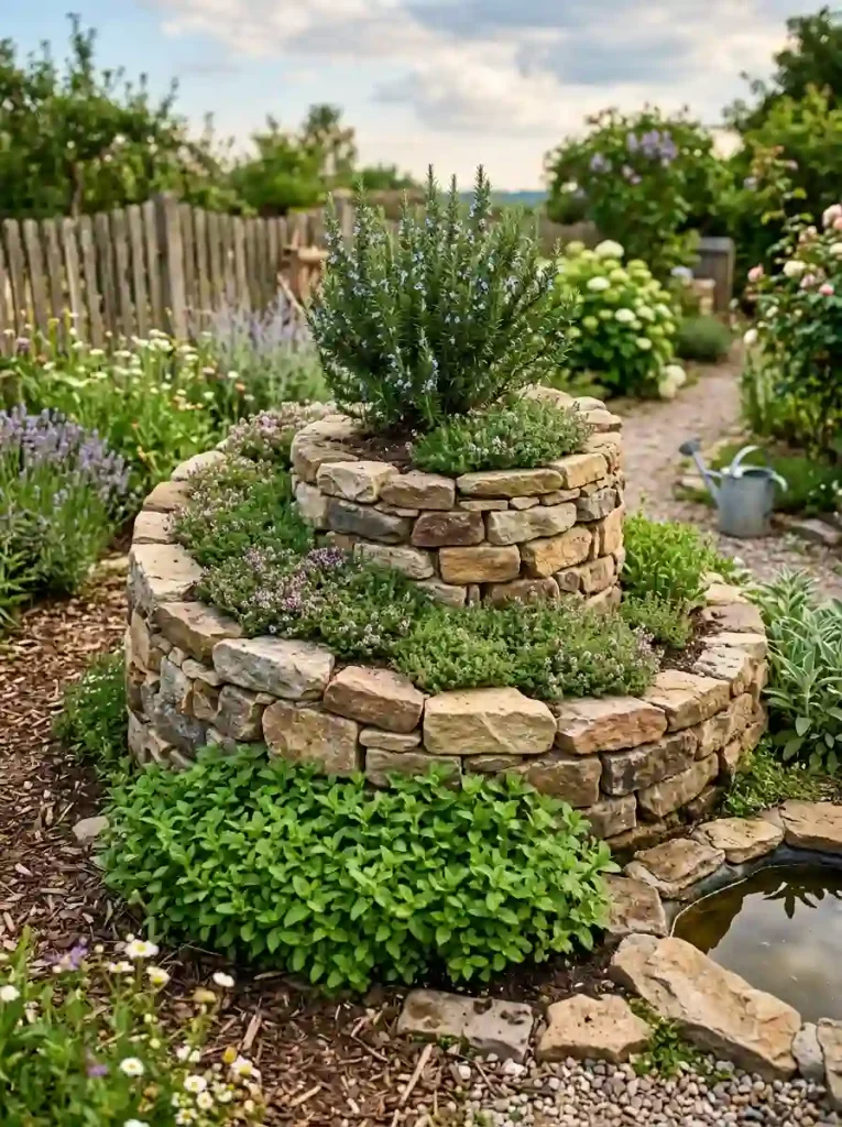 Circular Spiral Herb & Greens Layout