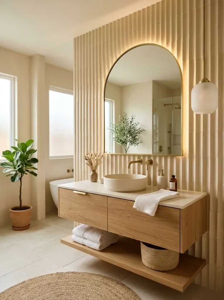 Fluted Tile Feature Wall