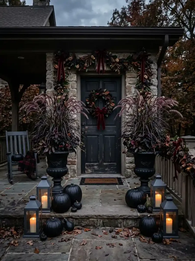 Moody Dark Velvet & Plum Botanical Porch