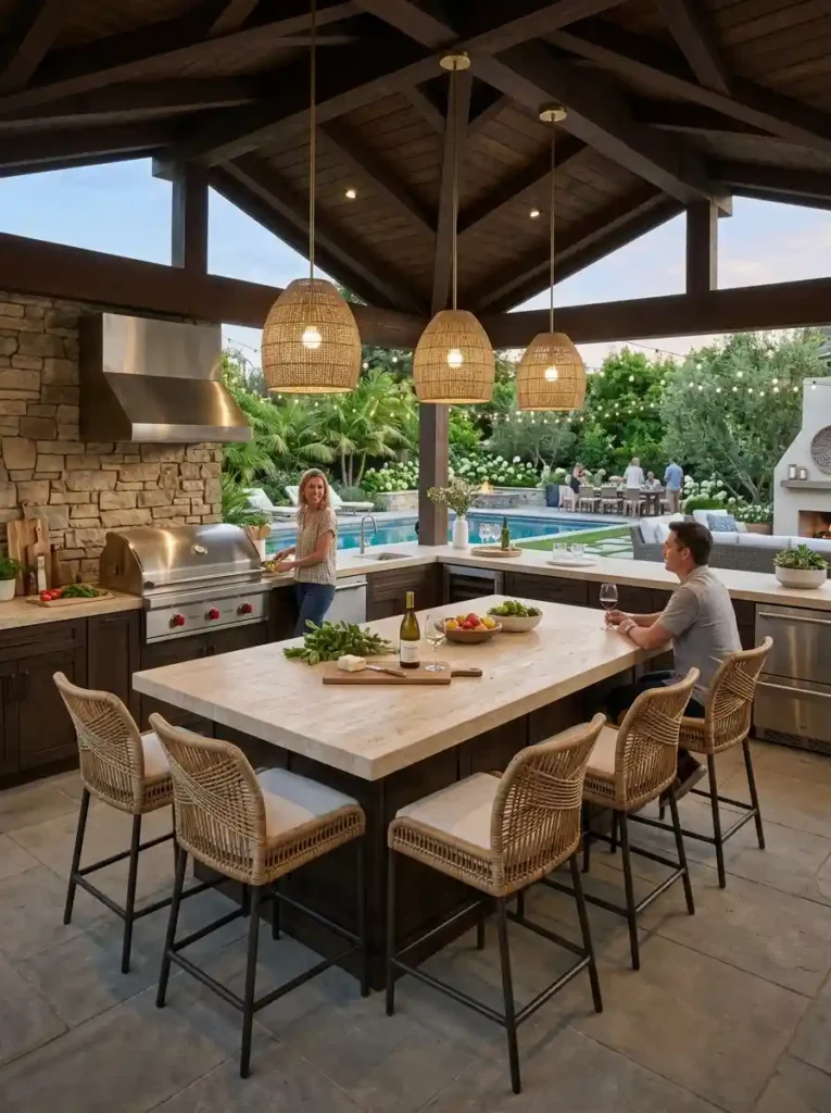  Outdoor Kitchen with Bar Seating