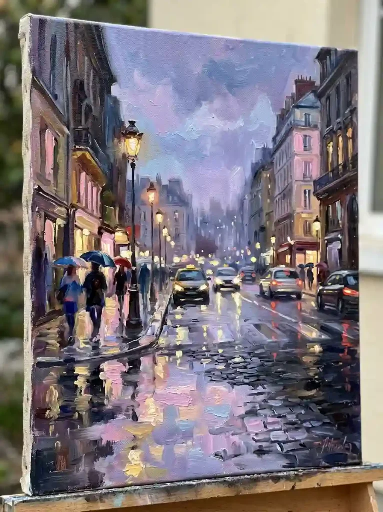  Pastel Impressionist Cityscape Canvas