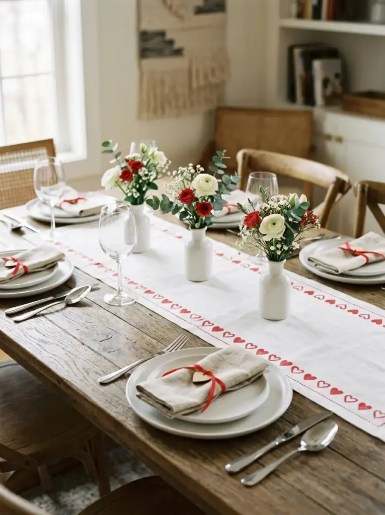 Stenciled Linen Table Runner