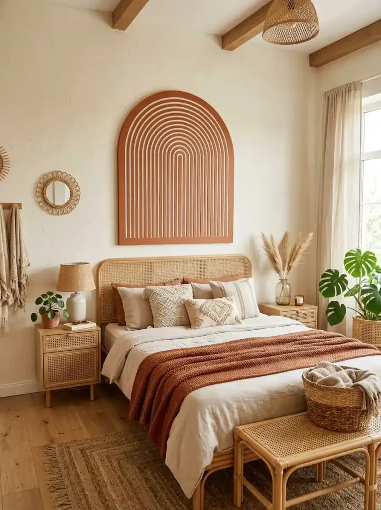 Textured Spackle Arc Art on Wood Panels