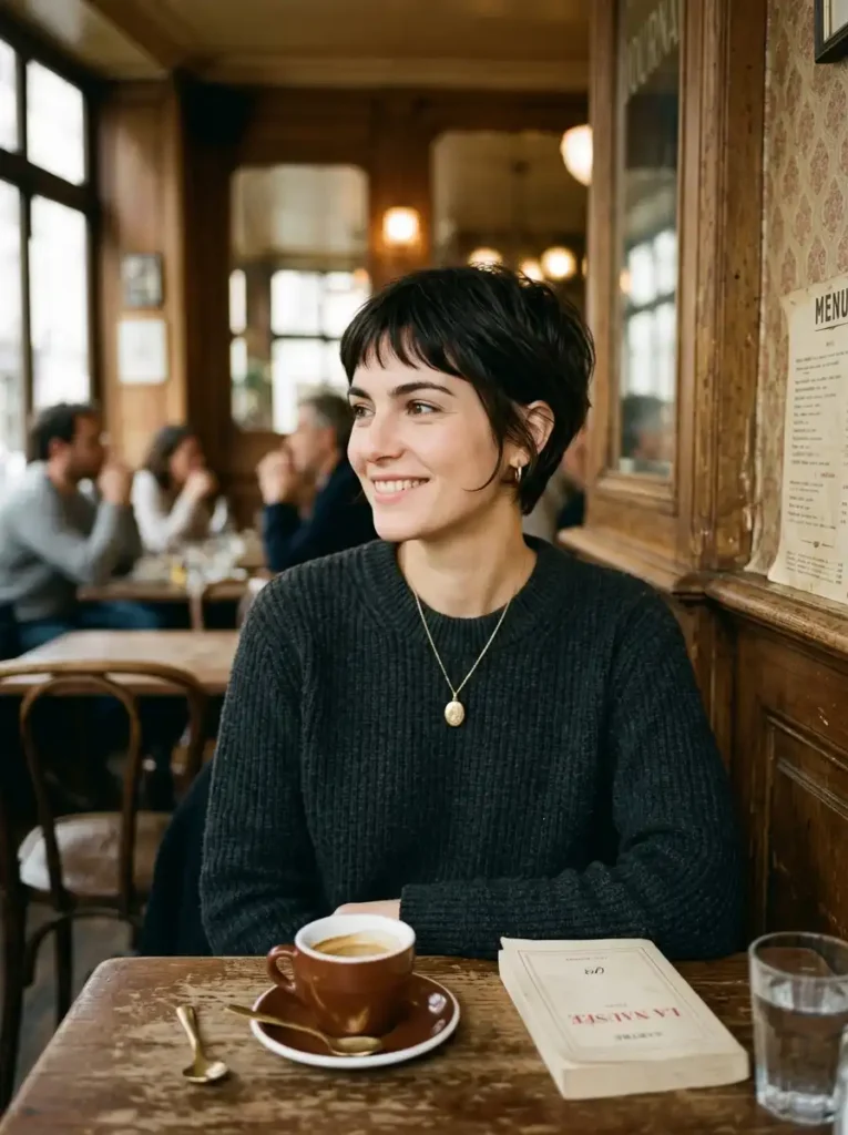 French-Girl Long Pixie with Micro-Bangs