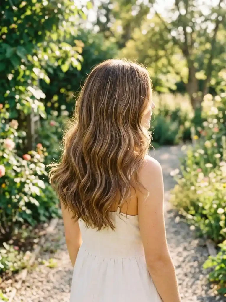 Golden Honey Highlights on Warm Brown