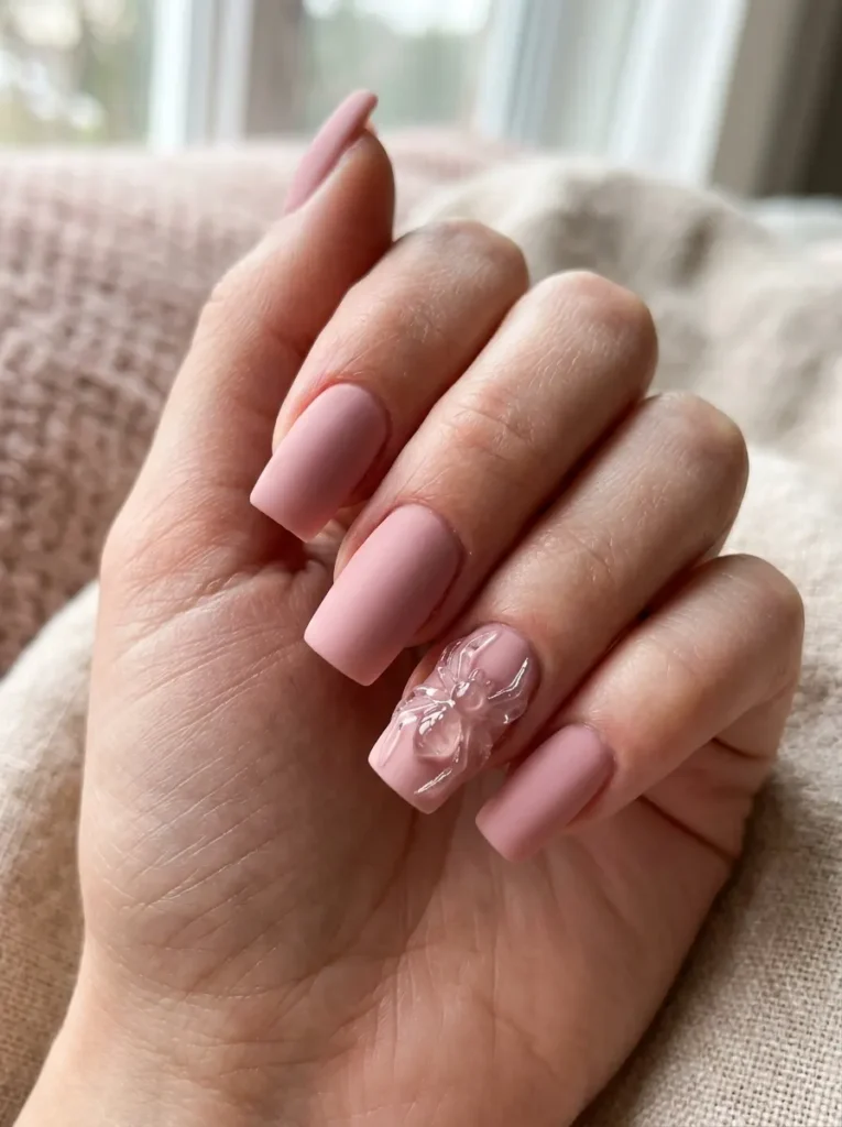 Matte Pink Velvet with Glossy Spiders