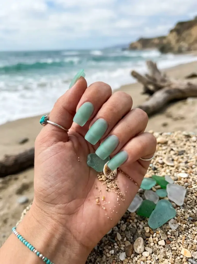 Translucent Jelly Sea Glass Nails