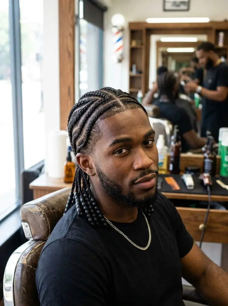 Pop Smoke Braids with Matte Black Beads