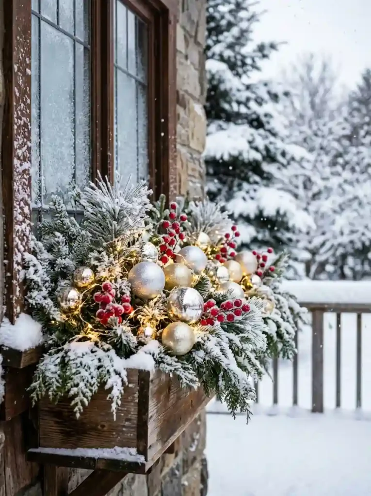 Sparkling Frosted Window Box Displays