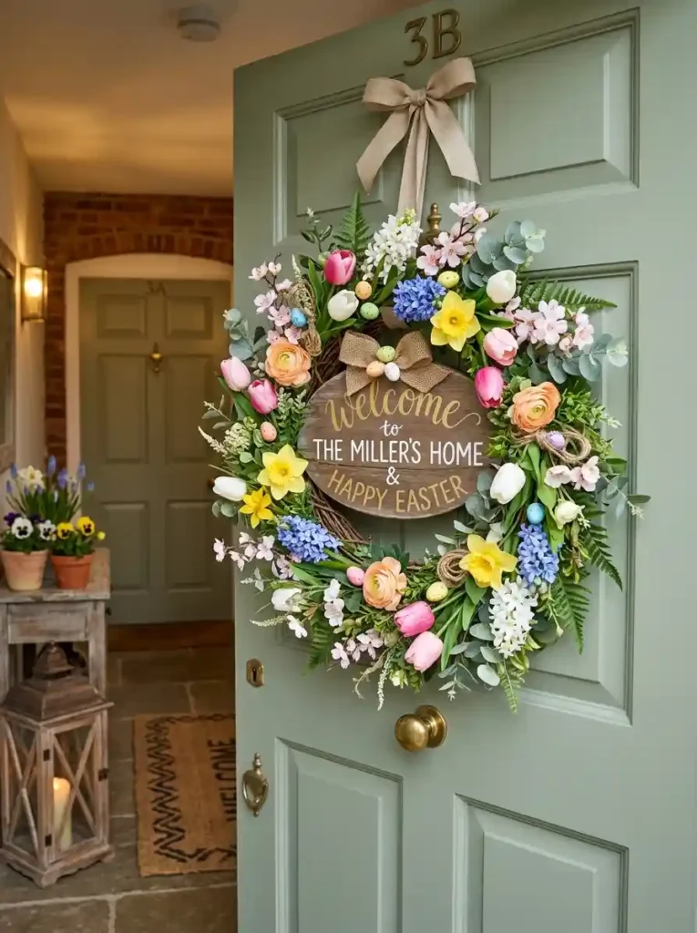 Personalized Easter Welcome Wreath
