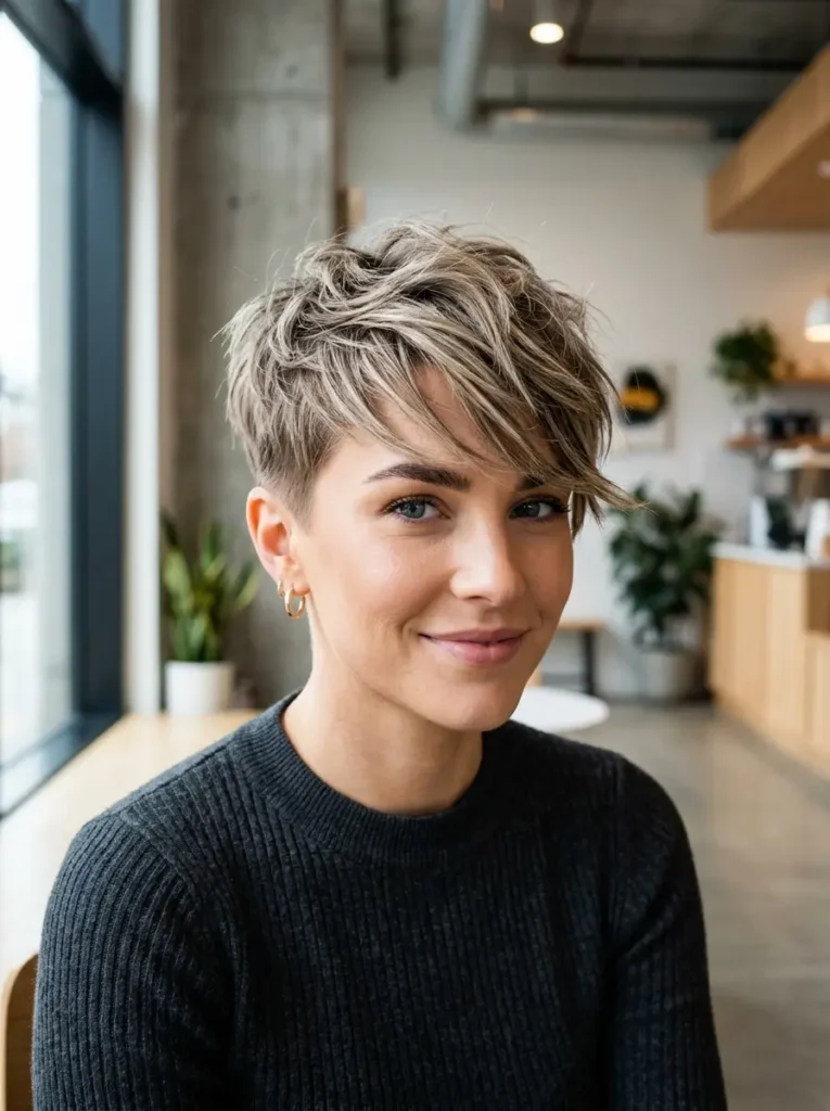 Piecey Long Pixie with Tapered Sides
