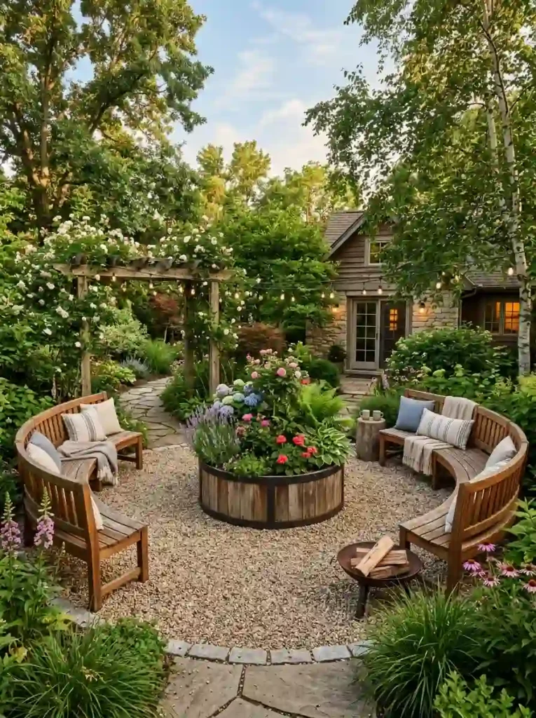  Circular Gravel Seating Area
