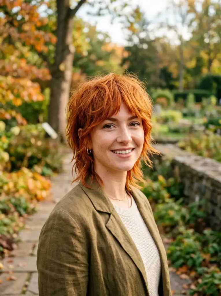 Tipped Copper Long Pixie Shag