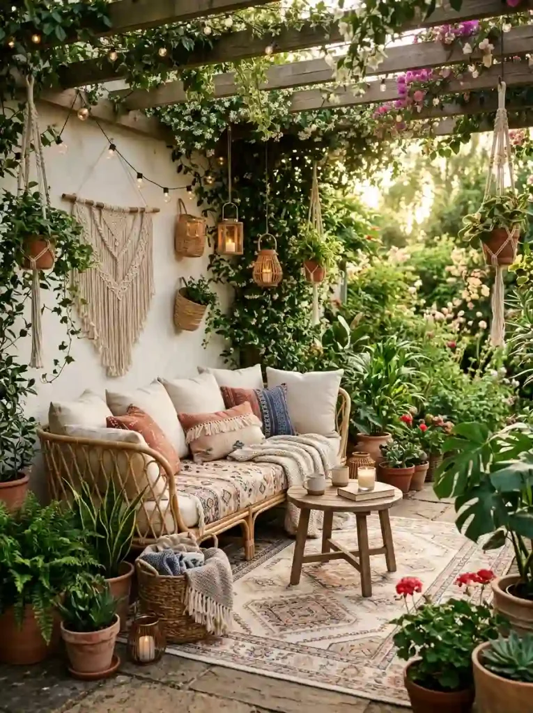 Cozy Boho Terrace Corner