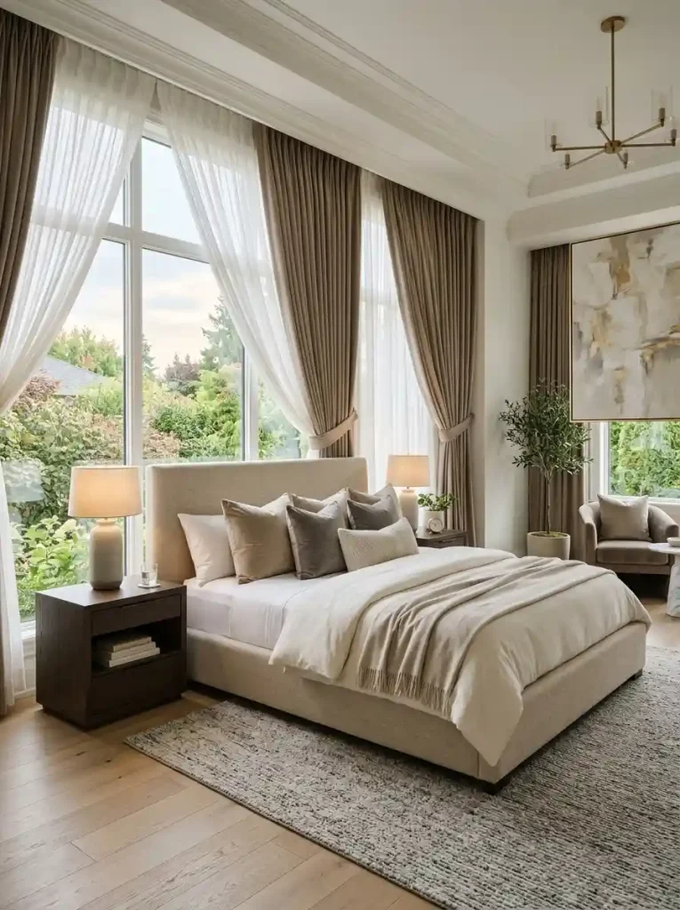 Double-Layer Sheer and Blackout Curtains