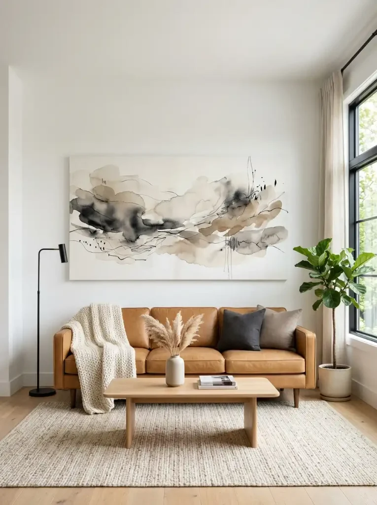 Large Minimalist Abstract Wash Canvas