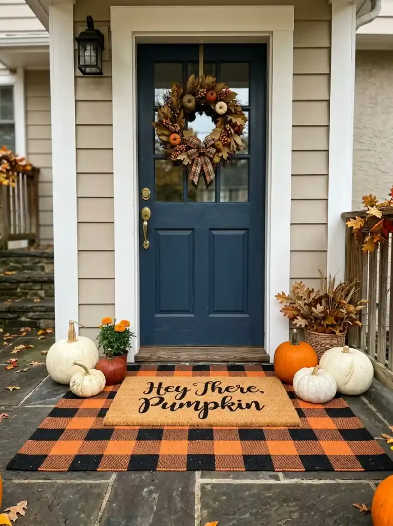 Layered Plaid & Coir Doormats