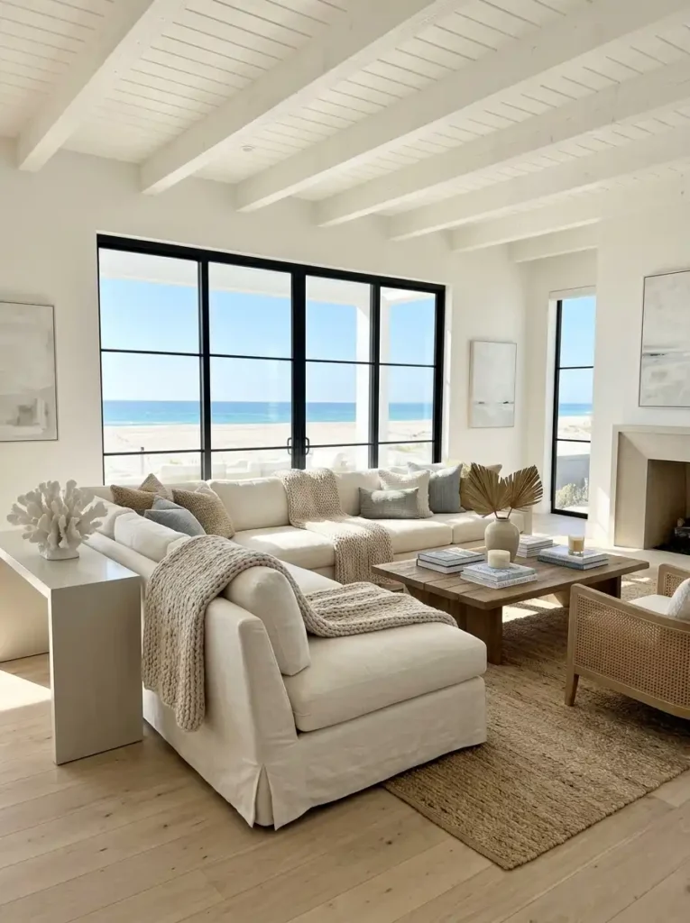 Oversized Natural Slipcovered Linen Sofas