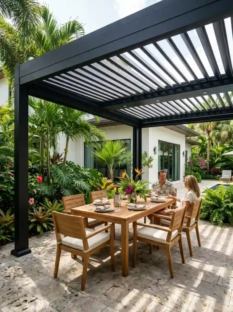  Pergola with Motorized Louvered Roof